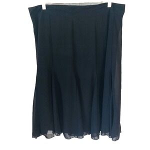 Notations Skirt XL Sheer Overlay Black Midi Whimsigoth Dark RomanticFairy NEW